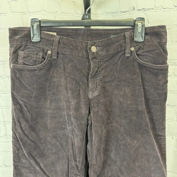 Citizens of Humanity Birkin Stretch Low Waist Wide Leg Plum Velvet Pants Size 30 - Picture 2 of 5